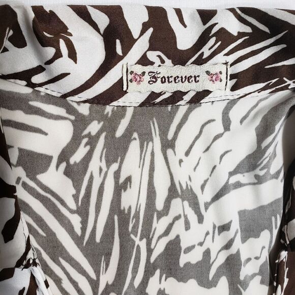 Forever Animal Print Crossover 3/4 Sleeve Dress Sz XS - Picture 10 of 11